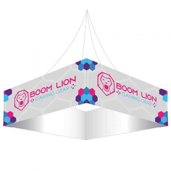 Personalized Hanging Banner 8ft Triangle 24 Insde & Outside Graphic Package Hardware & Graphic 